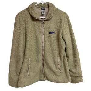 Women's Patagonia Los Gatos Jacket Sherpa Beige Oatmeal Full Zip Size Large